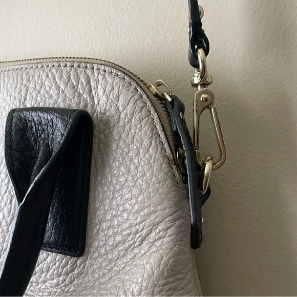 KATE SPADE Two-Tone Black and Grey Leather Medium Handbag with Removable Strap - Picture 7 of 15
